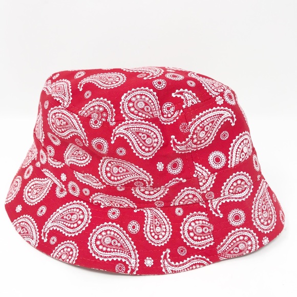 red paisley bucket hat